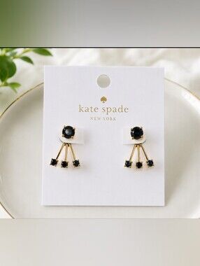 ✨ Kate Spade Deep Blue Crystal Ear Jacket Earrings ✨